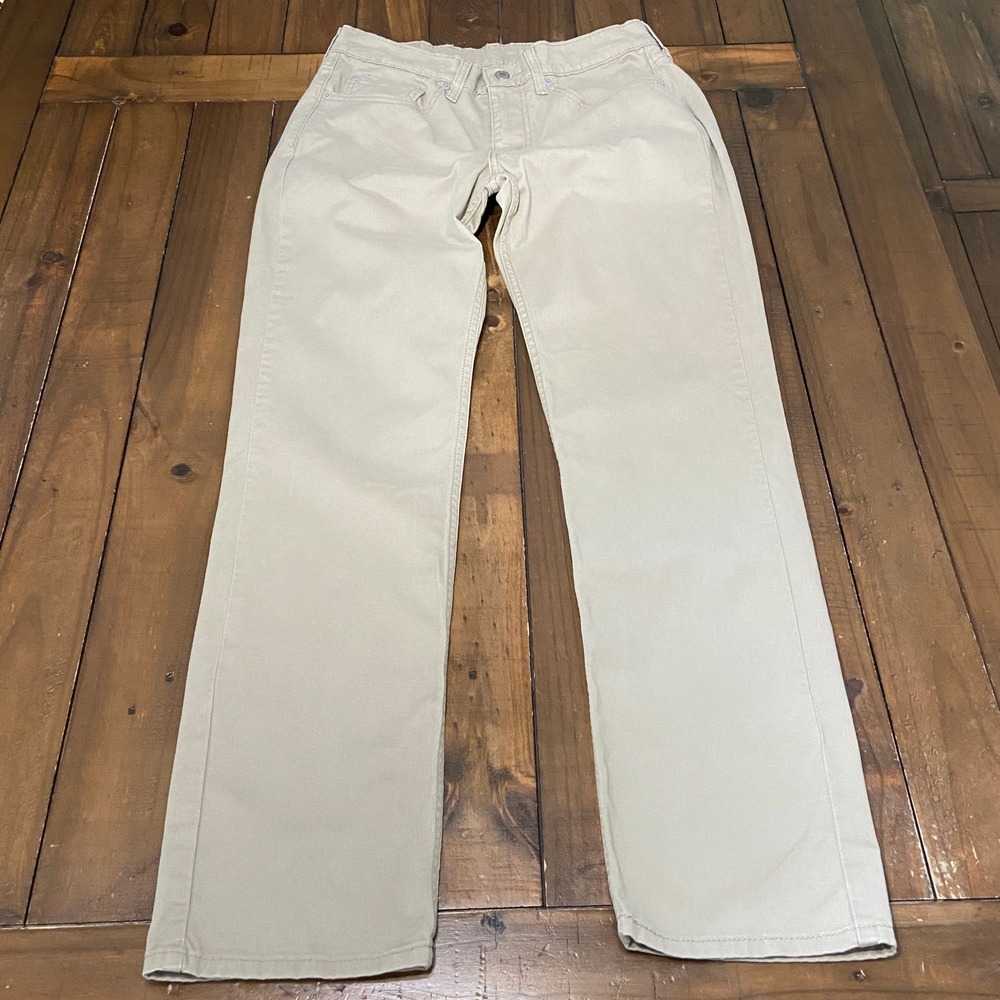 Levis 514 Straight Fit Khaki Pants Mens 32x32 Tan Cotton Stretch Trousers